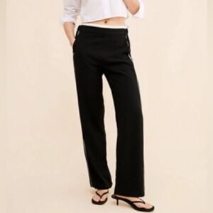 MAEVE by Anthropologie Pull-on Tack Pants Black White Size Medium